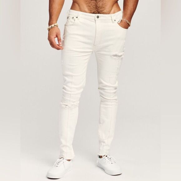 SER.O.YA NATE SKINNY JEAN OFF WHITE UNISEX SIZE 29 NWT in packaging - Picture 1 of 7